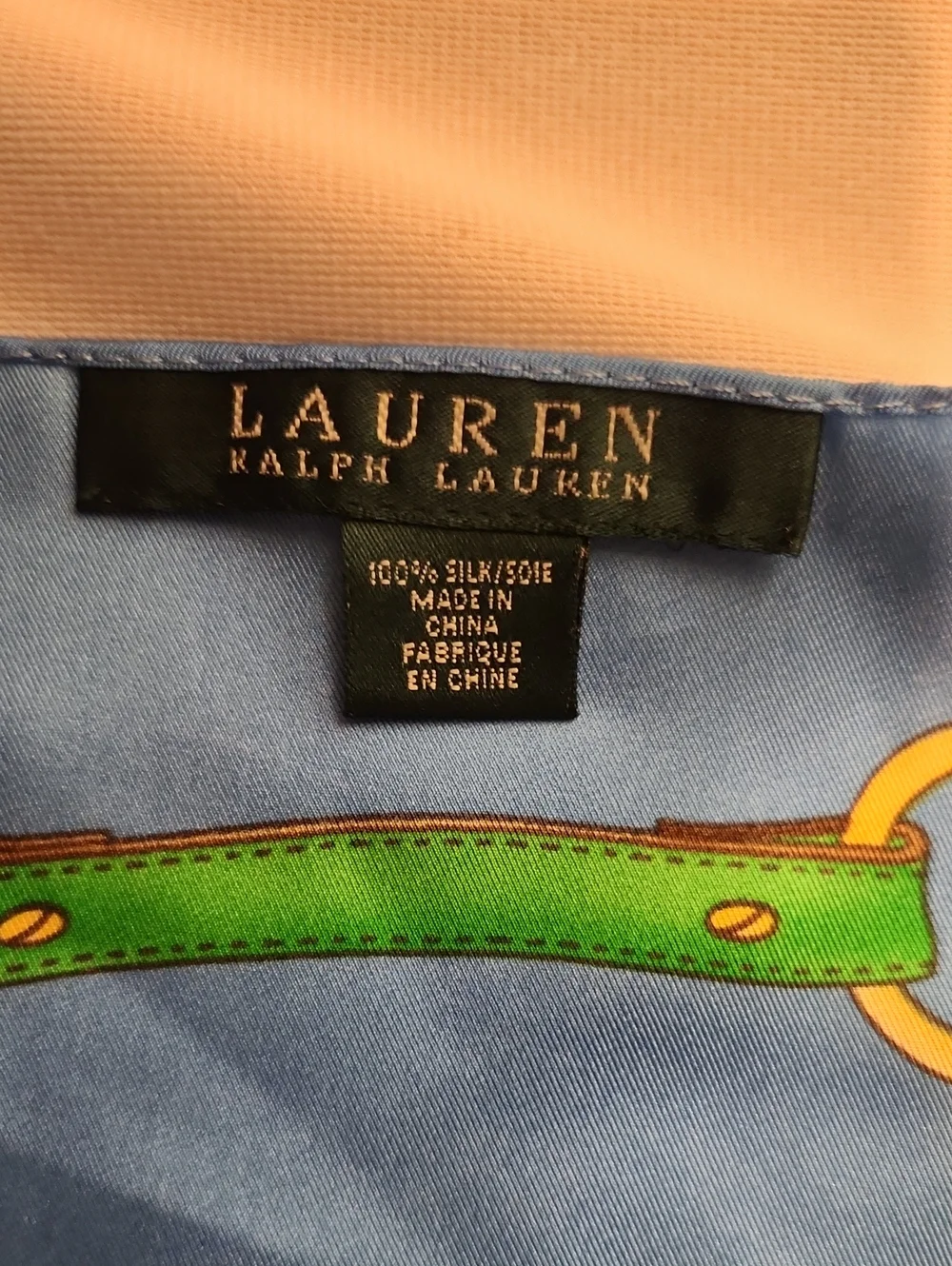 Vintage Lauren Ralph Lauren 100% Silk Equestrian Print Scarf